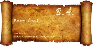 Beer Ábel névjegykártya